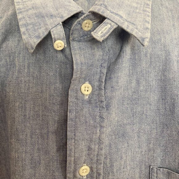 Men's Lands' End Long-sleeve Chambray Shirt - Picture 5 of 5